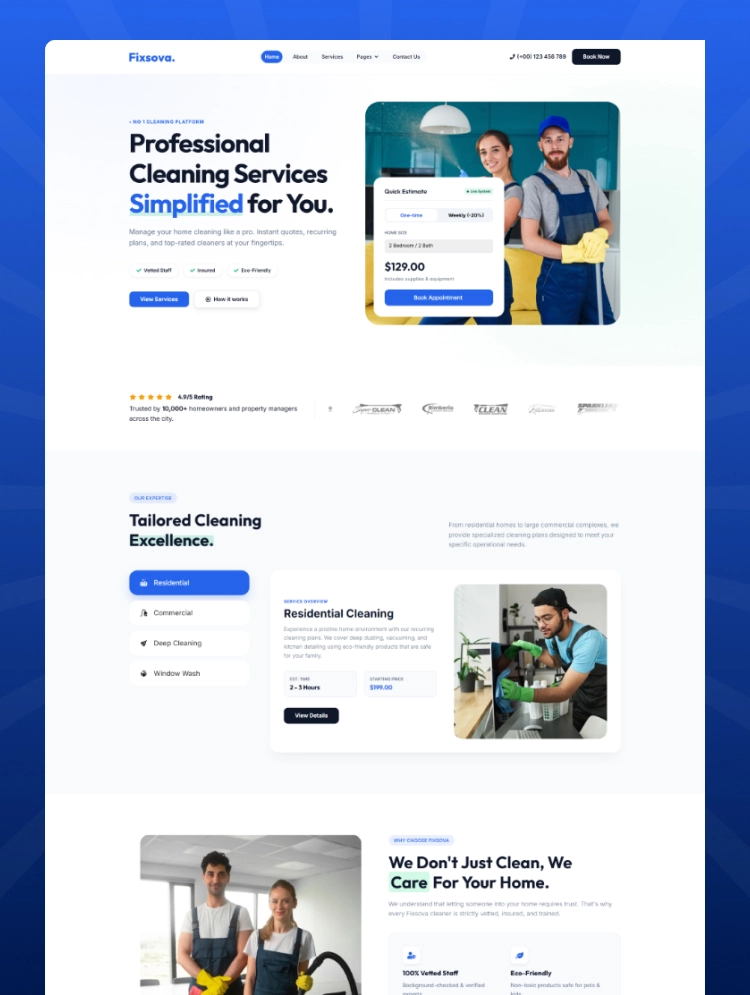 Fixova client website preview