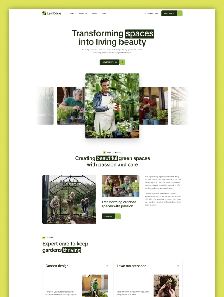 Leafedge client website preview