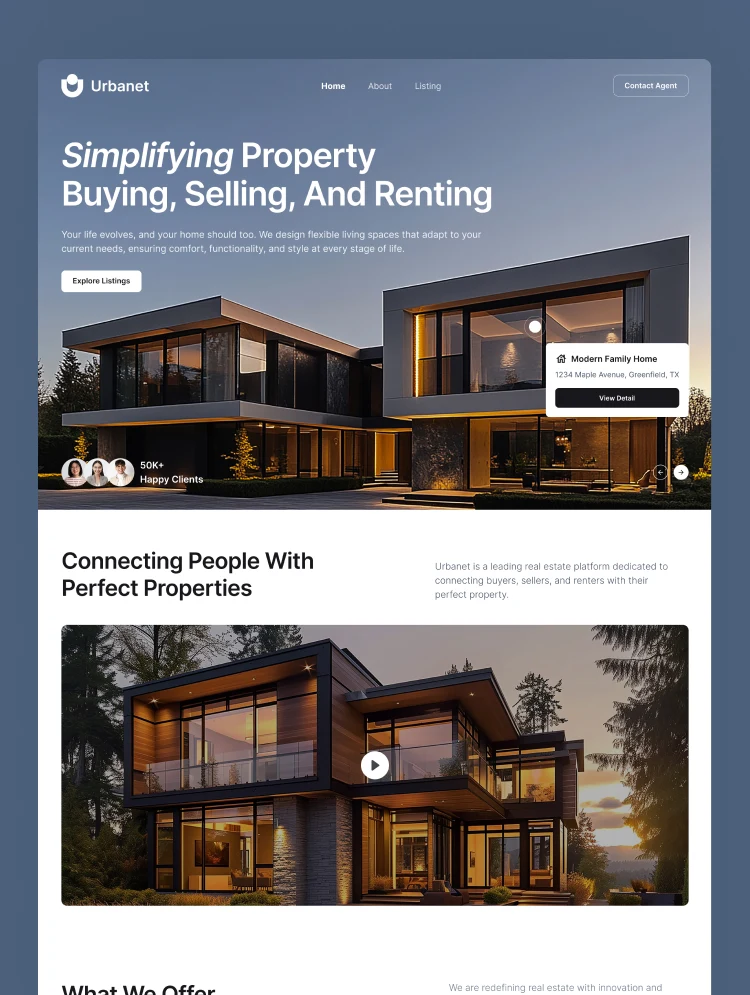Urbanet client website preview